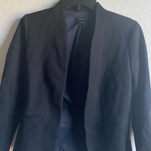 J. Crew Going Out $198 Black Preppy Dark Academia Gramercy Twill Open Blazer 4 - Picture 5 of 16